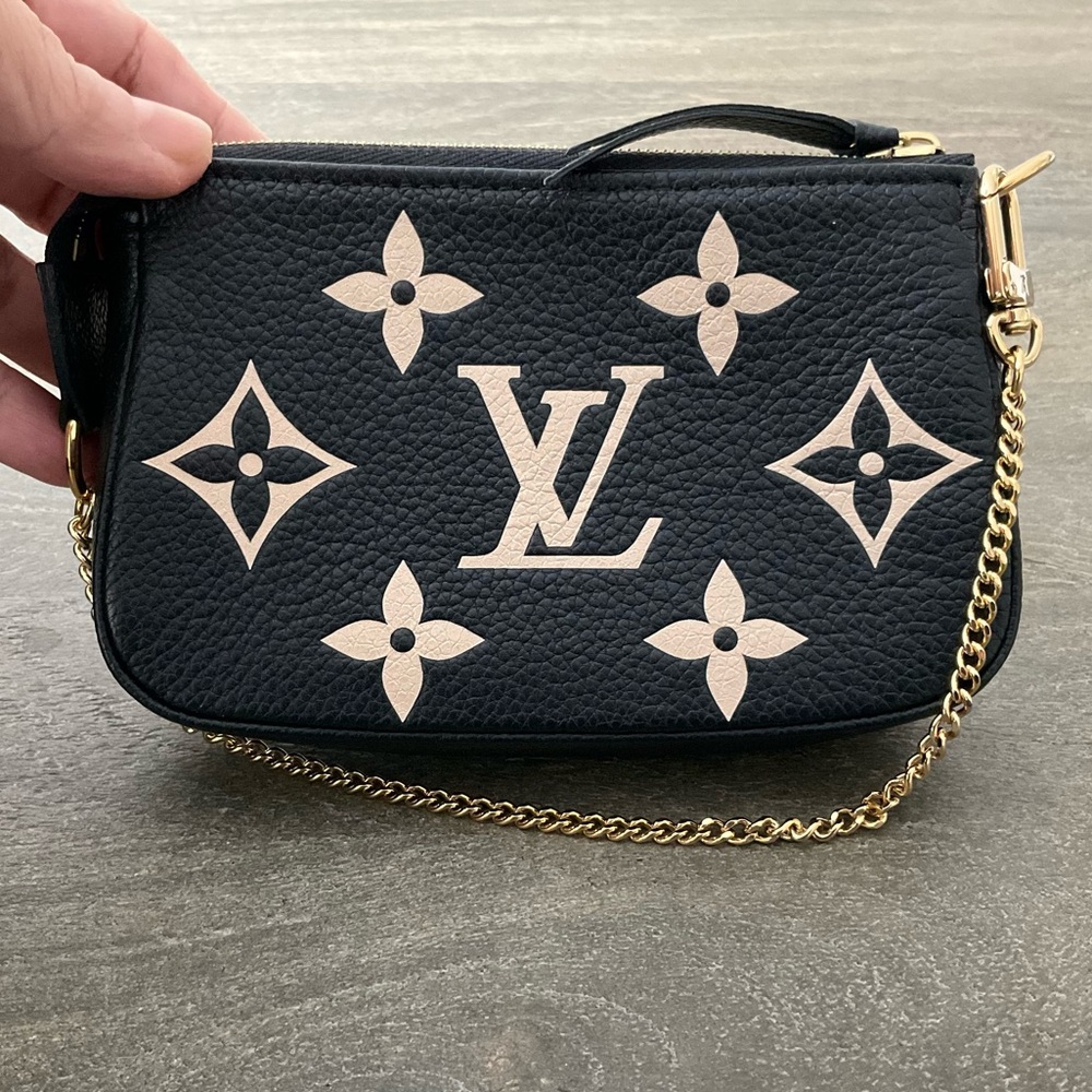 Louis Vuitton Pochette Empriente Leather Bicolor Mini Accessories Pouch - Picture 2 of 9